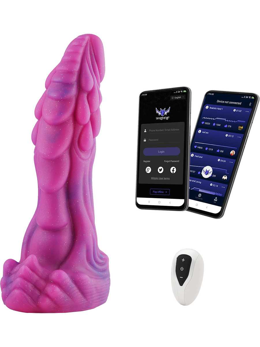 Fantasy Nessie Appstyrt Dildovibrator, 21 cm