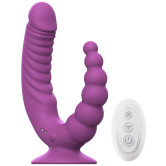Trådløs dobbelvibrator med Sugekopp
